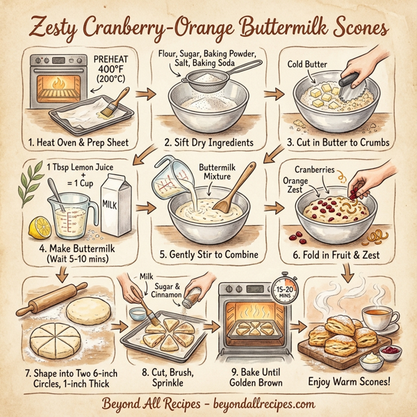 Zesty Cranberry-Orange Buttermilk Scones instructions