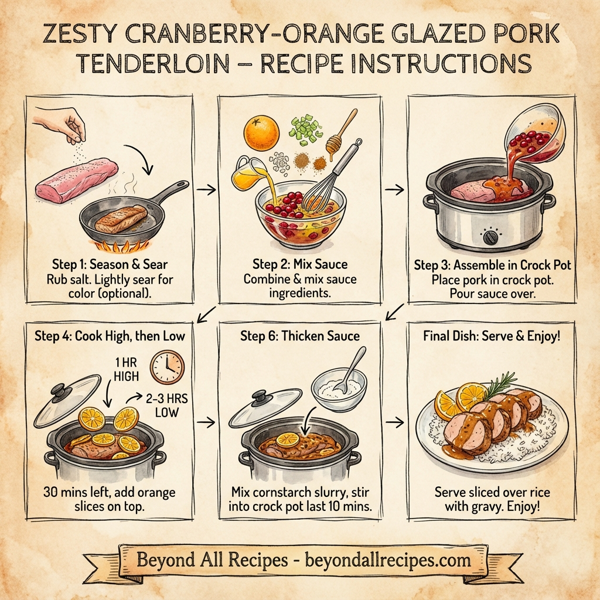 Zesty Cranberry-Orange Glazed Pork Tenderloin instructions
