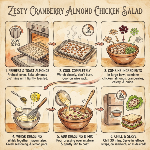 Zesty Cranberry Almond Chicken Salad instructions