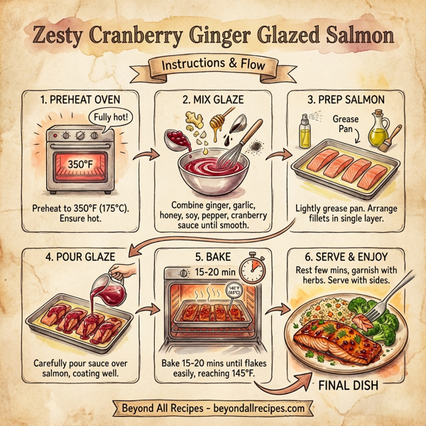 Zesty Cranberry Ginger Glazed Salmon instructions
