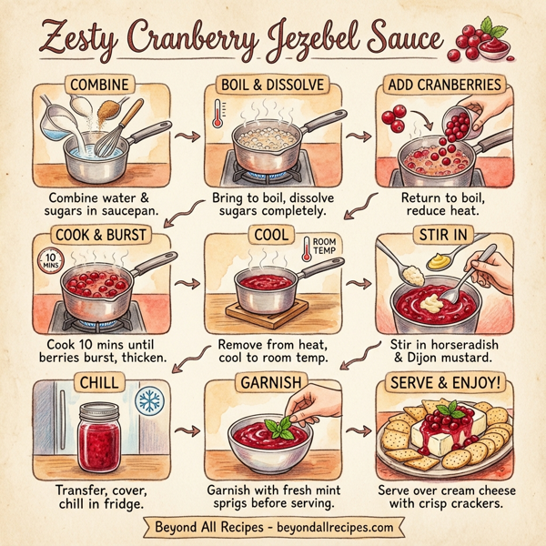 Zesty Cranberry Jezebel Sauce instructions