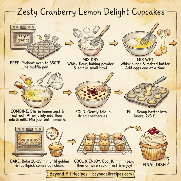 Zesty Cranberry Lemon Delight Cupcakes instructions