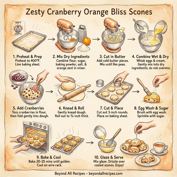 Zesty Cranberry Orange Bliss Scones instructions