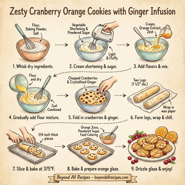 Zesty Cranberry Orange Cookies with Ginger Infusion instructions