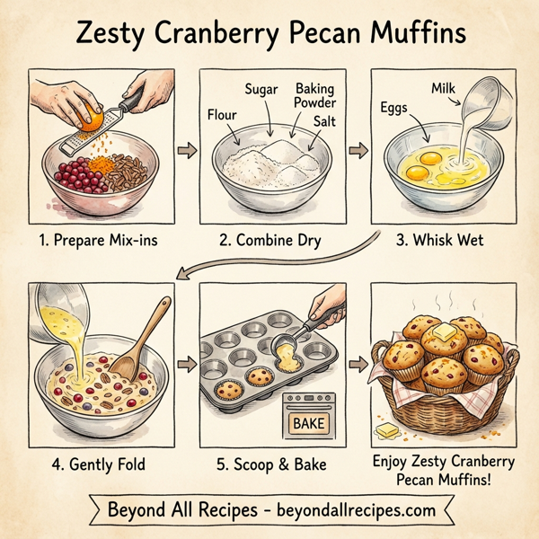 Zesty Cranberry Pecan Muffins instructions