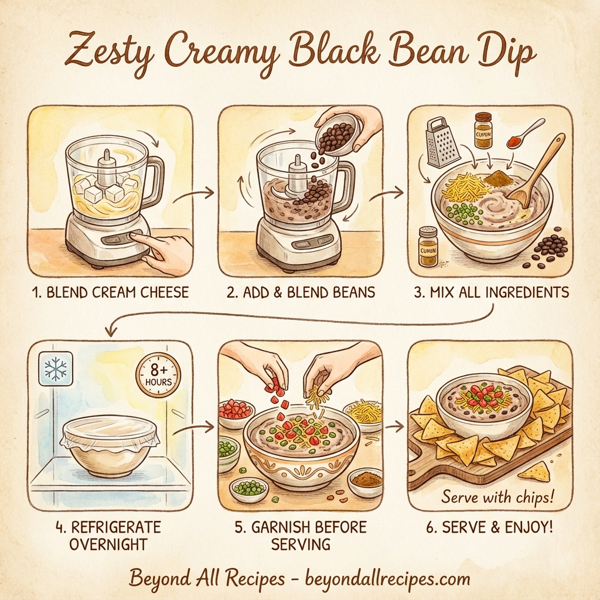 Zesty Creamy Black Bean Dip instructions