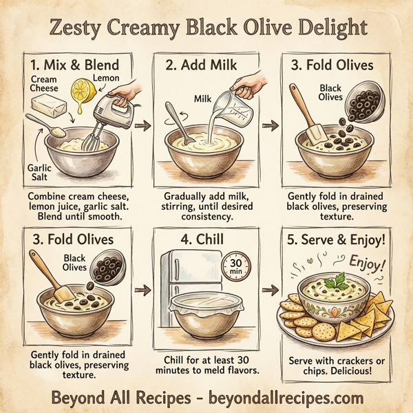Zesty Creamy Black Olive Delight instructions