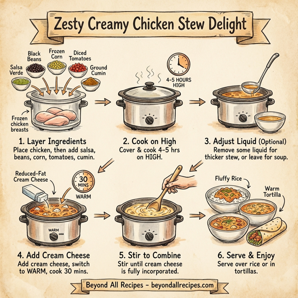 Zesty Creamy Chicken Stew Delight instructions