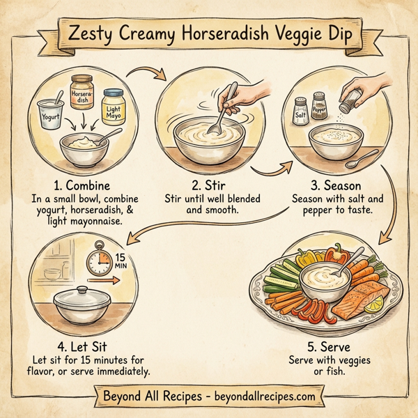 Zesty Creamy Horseradish Veggie Dip instructions