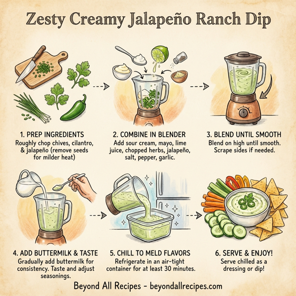 Zesty Creamy Jalapeño Ranch Dip instructions