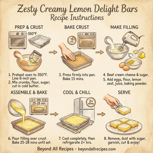 Zesty Creamy Lemon Delight Bars instructions
