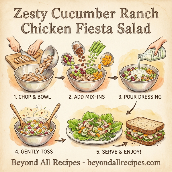 Zesty Cucumber Ranch Chicken Fiesta Salad instructions