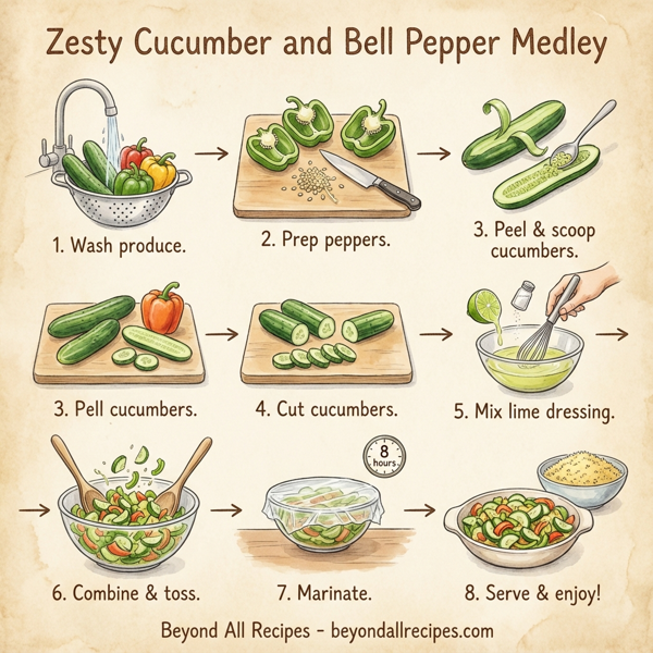Zesty Cucumber and Bell Pepper Medley instructions