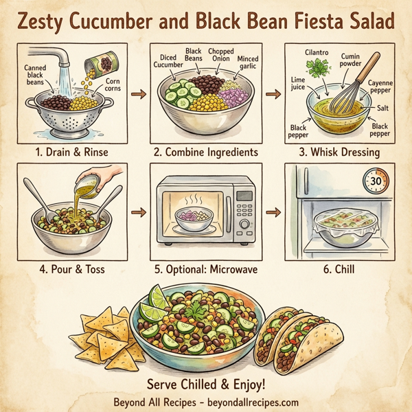 Zesty Cucumber and Black Bean Fiesta Salad instructions