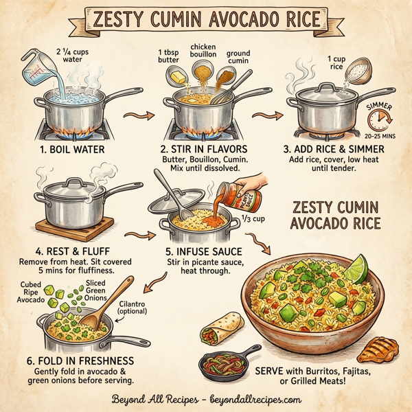 Zesty Cumin Avocado Rice instructions