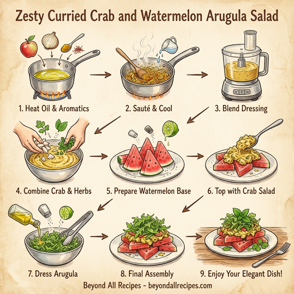 Zesty Curried Crab and Watermelon Arugula Salad instructions