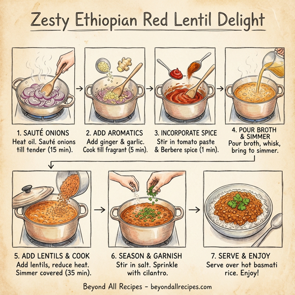 Zesty Ethiopian Red Lentil Delight instructions