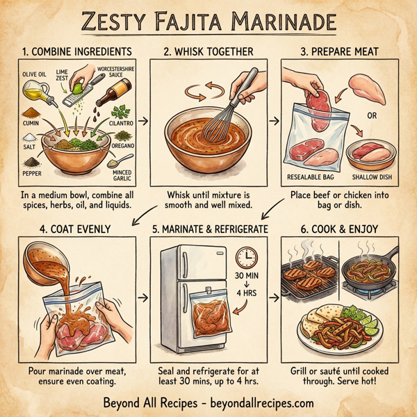 Zesty Fajita Marinade for Beef or Chicken instructions