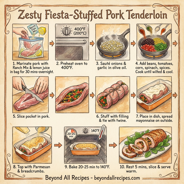 Zesty Fiesta-Stuffed Pork Tenderloin instructions