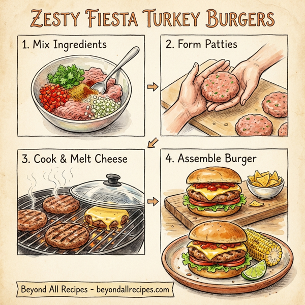 Zesty Fiesta Turkey Burgers instructions