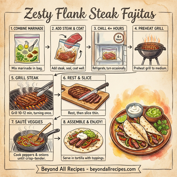 Zesty Flank Steak Fajitas instructions