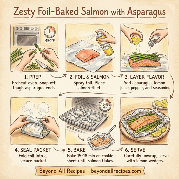 Zesty Foil-Baked Salmon with Asparagus instructions