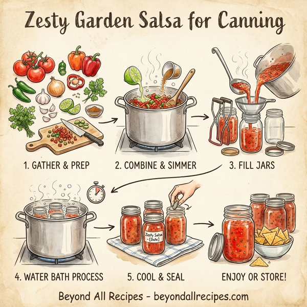 Zesty Garden Salsa for Canning instructions