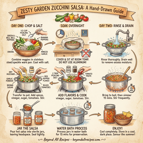 Zesty Garden Zucchini Salsa instructions
