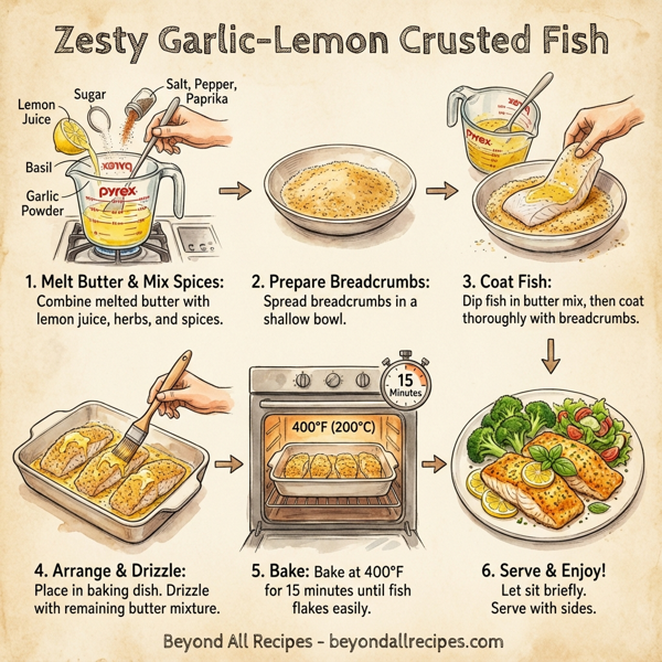 Zesty Garlic-Lemon Crusted Fish instructions