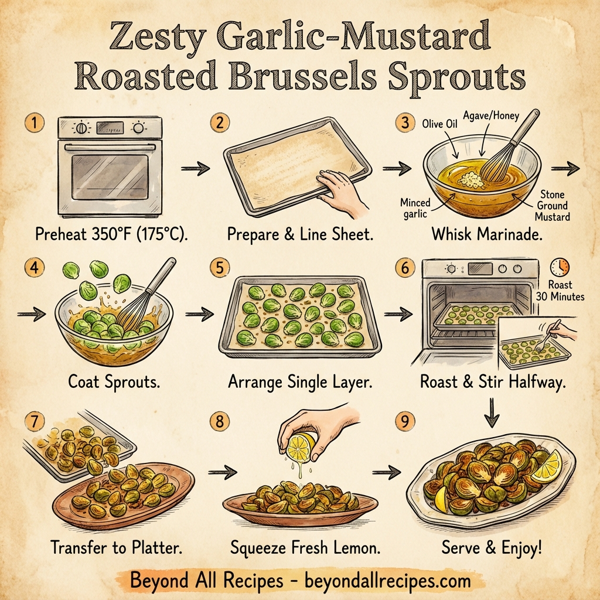Zesty Garlic-Mustard Roasted Brussels Sprouts instructions