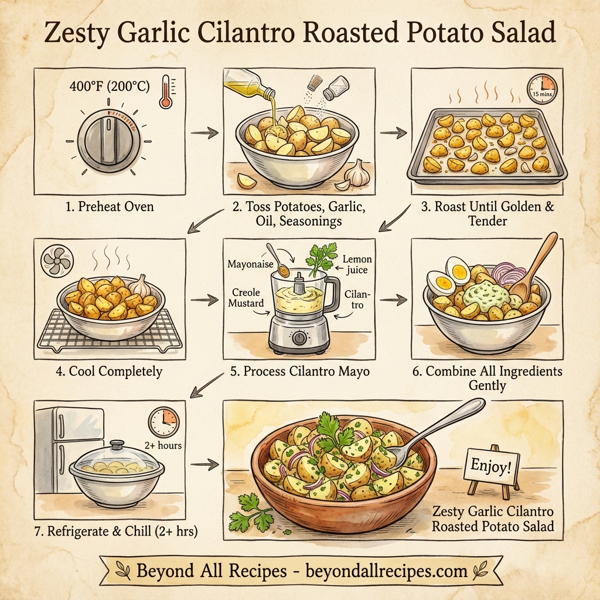 Zesty Garlic Cilantro Roasted Potato Salad instructions