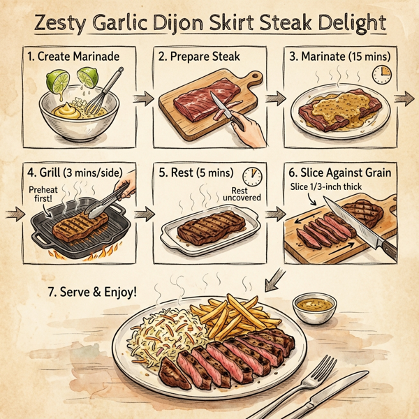 Zesty Garlic Dijon Skirt Steak Delight instructions