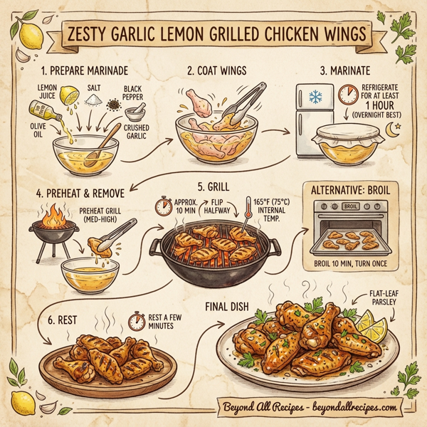 Zesty Garlic Lemon Grilled Chicken Wings instructions