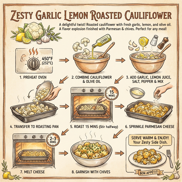 Zesty Garlic Lemon Roasted Cauliflower instructions