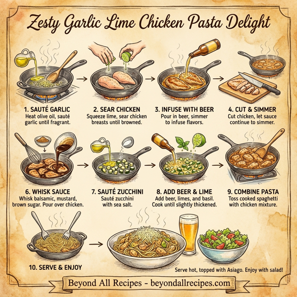 Zesty Garlic Lime Chicken Pasta Delight instructions