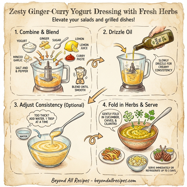 Zesty Ginger-Curry Yogurt Dressing with Fresh Herbs instructions