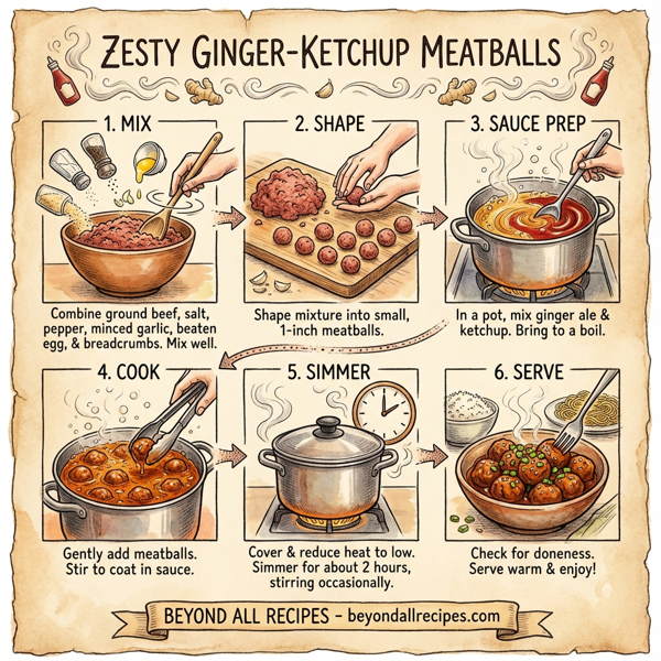 Zesty Ginger-Ketchup Meatballs instructions