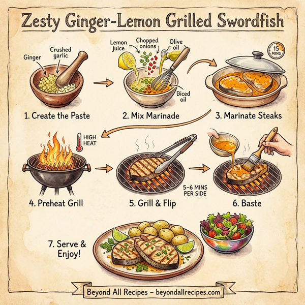 Zesty Ginger-Lemon Grilled Swordfish instructions