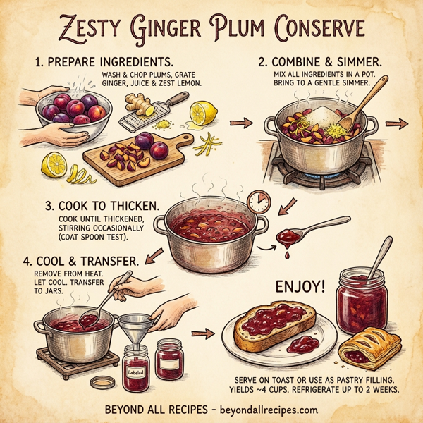 Zesty Ginger Plum Conserve instructions