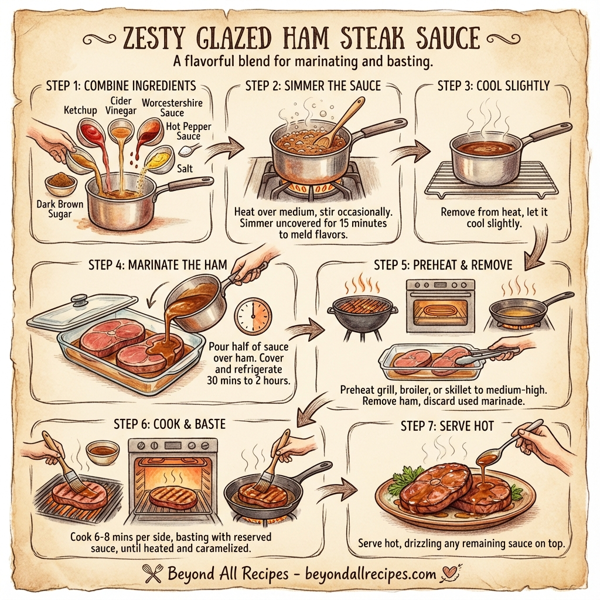 Zesty Glazed Ham Steak Sauce instructions
