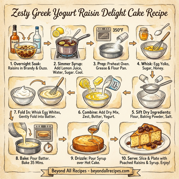 Zesty Greek Yogurt Raisin Delight Cake instructions