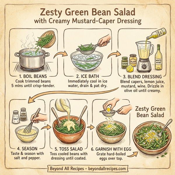 Zesty Green Bean Salad with Creamy Mustard-Caper Dressing instructions