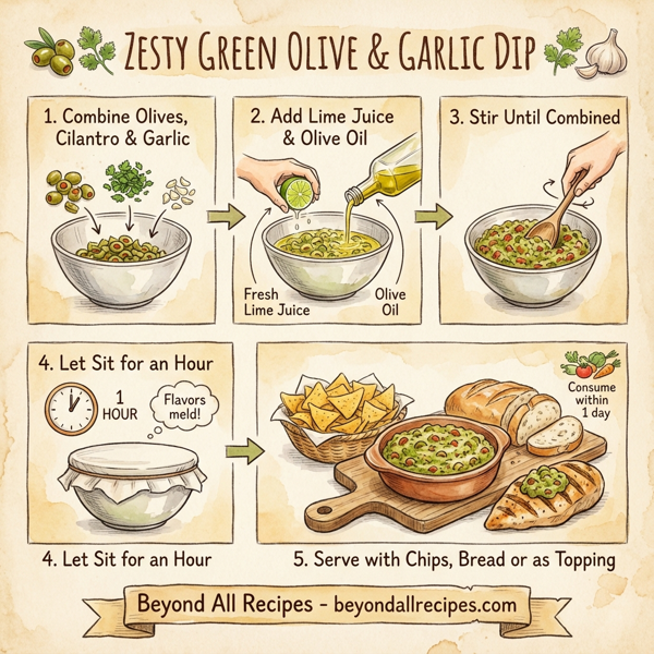 Zesty Green Olive & Garlic Dip instructions