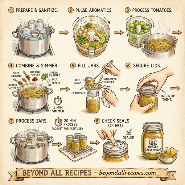 Zesty Green Tomato Salsa Verde instructions