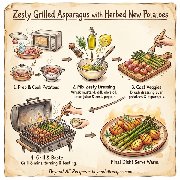 Zesty Grilled Asparagus with Herbed New Potatoes instructions