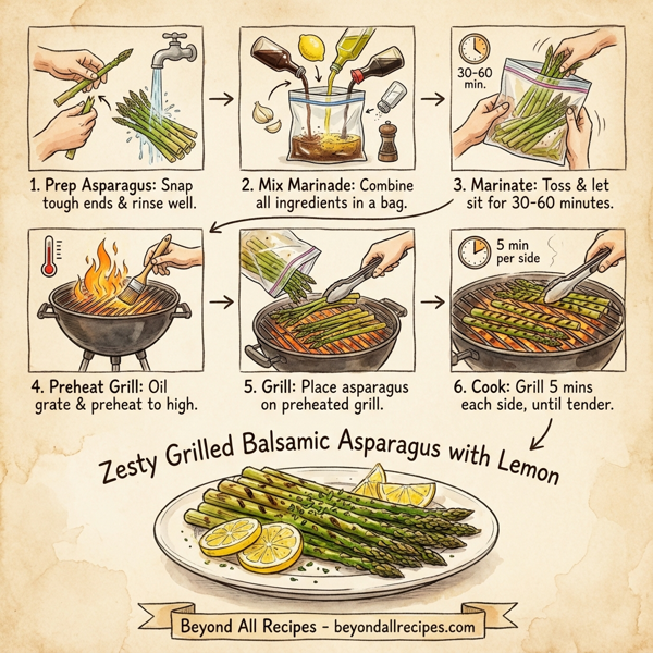 Zesty Grilled Balsamic Asparagus with Lemon instructions
