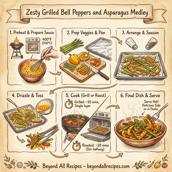 Zesty Grilled Bell Peppers and Asparagus Medley instructions