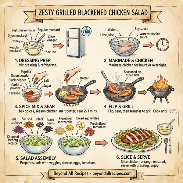 Zesty Grilled Blackened Chicken Salad instructions