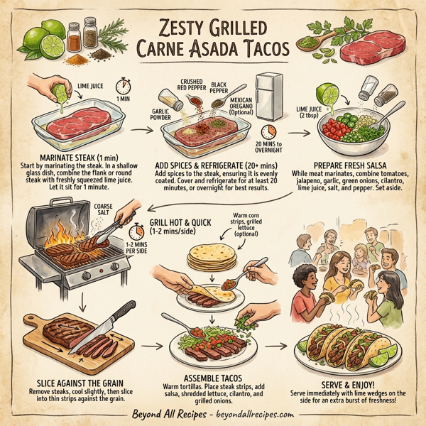Zesty Grilled Carne Asada Tacos instructions