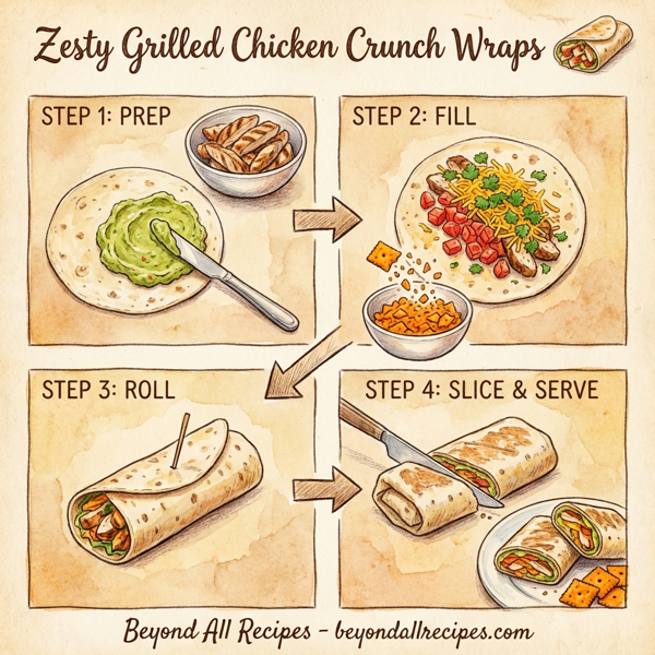 Zesty Grilled Chicken Crunch Wraps instructions